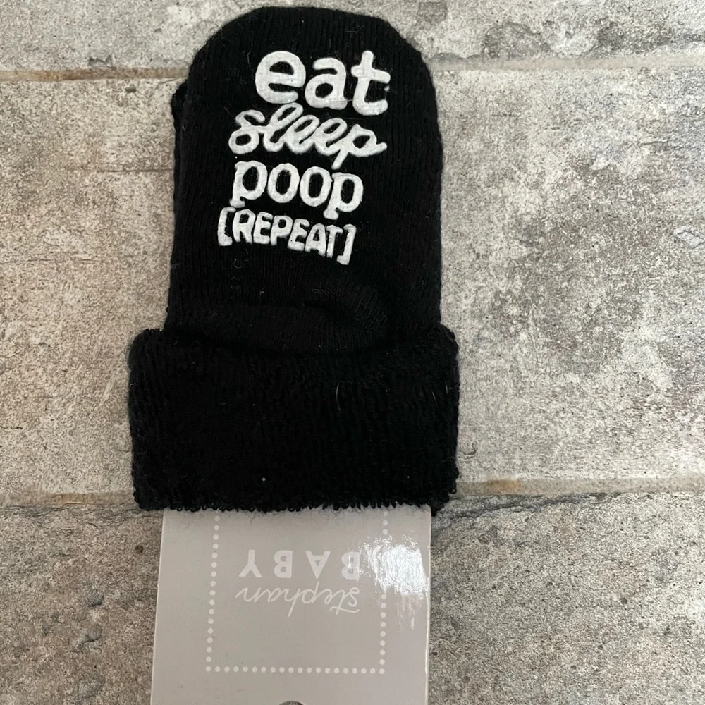 ❤️ BABY SOCKS FOR INFANTS EAT SLEEP POOP REPEAT INFANT SOCKS 0-3 MONTHS NEW
